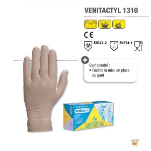 Gants jetables latex VENITACTYL 1310 (boite de 100) Gants jetables latex VENITACTYL 1310 (boite de 100)