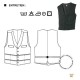 Gilet serveuse en salle type limonadier noir