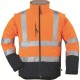 Veste Softshell Station Hivi haute visibilité orange fluo et bleu marine 